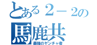 とある２－２の馬鹿共（最強のヤンチャ者）