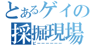 とあるゲイの採掘現場（ピーーーーーー）