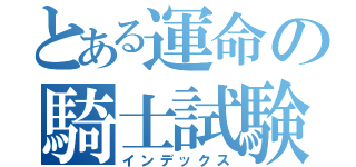 とある運命の騎士試験（インデックス）