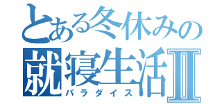 とある冬休みの就寝生活Ⅱ（パラダイス）