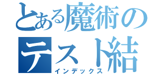 とある魔術のテスト結果（インデックス）