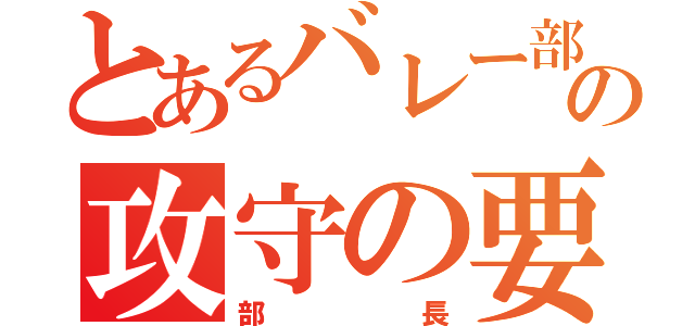 とあるバレー部の攻守の要（部長）