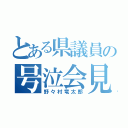 とある県議員の号泣会見（野々村竜太郎）