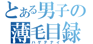 とある男子の薄毛目録（ハゲテナイ）