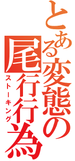 とある変態の尾行行為（ストーキング）