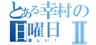 とある幸村の日曜日Ⅱ（楽しい！）