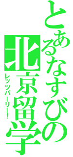 とあるなすびの北京留学（レッツパーリー！）