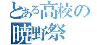 とある高校の暁野祭（）