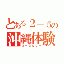 とある２－５の沖縄体験（はーなんしー）