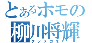 とあるホモの柳川将輝（クソメガネ）