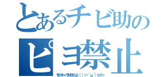 とあるチビ助のピヨ禁止（そのキャラ好きだよ（（（〃｀ω´）ｂグッ）