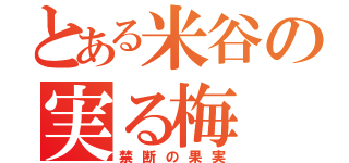 とある米谷の実る梅（禁断の果実）