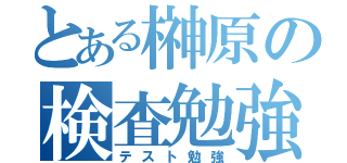 とある榊原の検査勉強（テスト勉強）