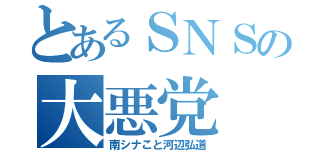 とあるＳＮＳの大悪党（南シナこと河辺弘道）