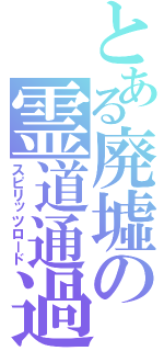 とある廃墟の霊道通過（スピリッツロード）