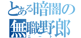 とある暗闇の無職野郎（ニート）