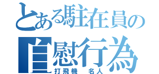 とある駐在員の自慰行為（打飛機 名人）