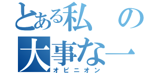 とある私の大事な一言（オピニオン）