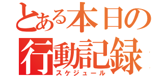 とある本日の行動記録（スケジュール）