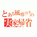 とある風邪引きの実家帰省（ただ飯きゃほーい）