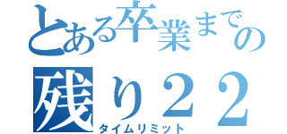 とある卒業までの残り２２日（タイムリミット）