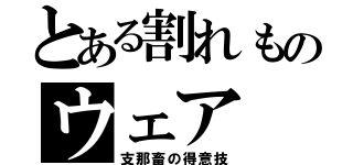 とある割れものウェア（支那畜の得意技）