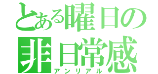 とある曜日の非日常感（アンリアル）