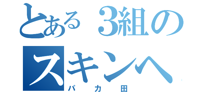 とある３組のスキンヘッド（パカ田）