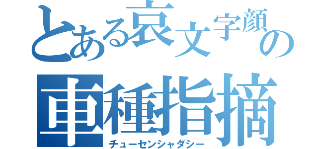 とある哀文字顔の車種指摘（チューセンシャダシー）