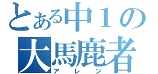 とある中１の大馬鹿者（アレン）