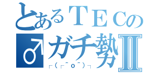 とあるＴＥＣの♂ガチ勢Ⅱ（┌（┌＾ｏ＾）┐）