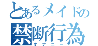 とあるメイドの禁断行為（オナニー）