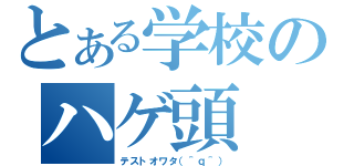 とある学校のハゲ頭（テストオワタ（＾ｑ＾））