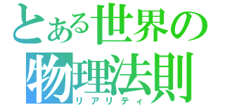 とある世界の物理法則（リアリティ）