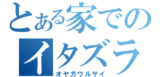 とある家でのイタズラ（オヤガウルサイ）