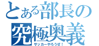 とある部長の究極奥義（サッカーやろうぜ！）