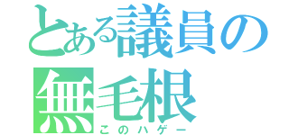 とある議員の無毛根（このハゲー）