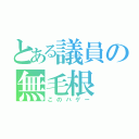 とある議員の無毛根（このハゲー）