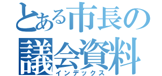 とある市長の議会資料（インデックス）