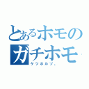 とあるホモのガチホモ発言（ケツホルゾ。）