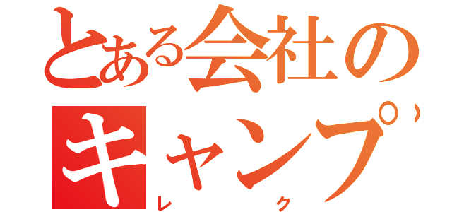 とある会社のキャンプ（レク）