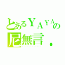 とあるＹＡＹＡの尼無言．＿＿．（~~~~~~~~~~~~）