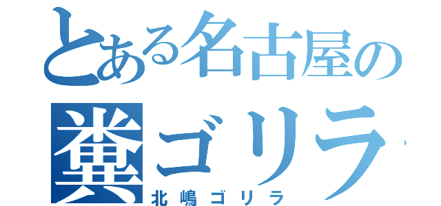 とある名古屋の糞ゴリラ（北嶋ゴリラ）