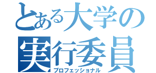 とある大学の実行委員（プロフェッショナル）