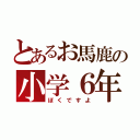 とあるお馬鹿の小学６年（ぼくですよ）