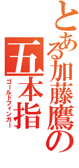 とある加藤鷹の五本指（ゴールドフィンガー）