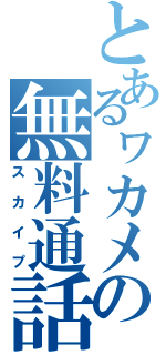 とあるヮカメの無料通話（スカイプ）