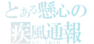 とある懸心の疾風通報（もう、ておくれ）