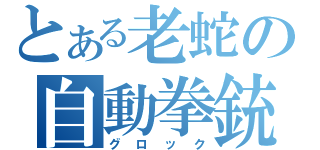 とある老蛇の自動拳銃（グロック）