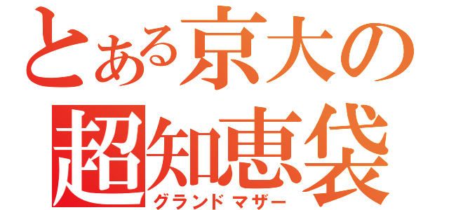 とある京大の超知恵袋（グランドマザー）